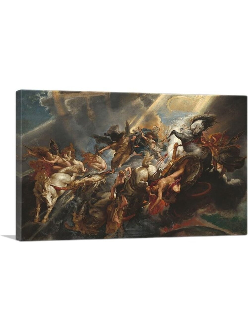 Stretched Framed Canvas Art Print - The Fall of Phaeton 1608 Wall Decor 40x26